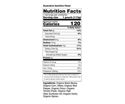 6 Pack of Organic Black Bean and Veggie