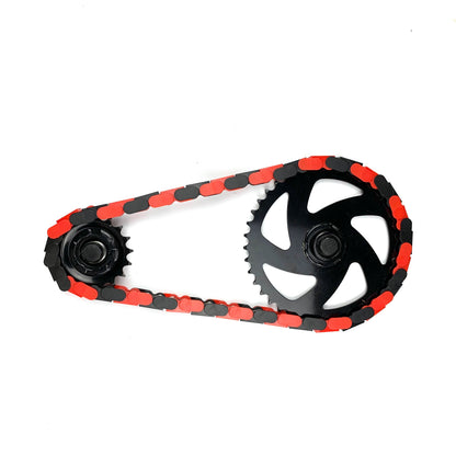 Black & Red Chain Caps