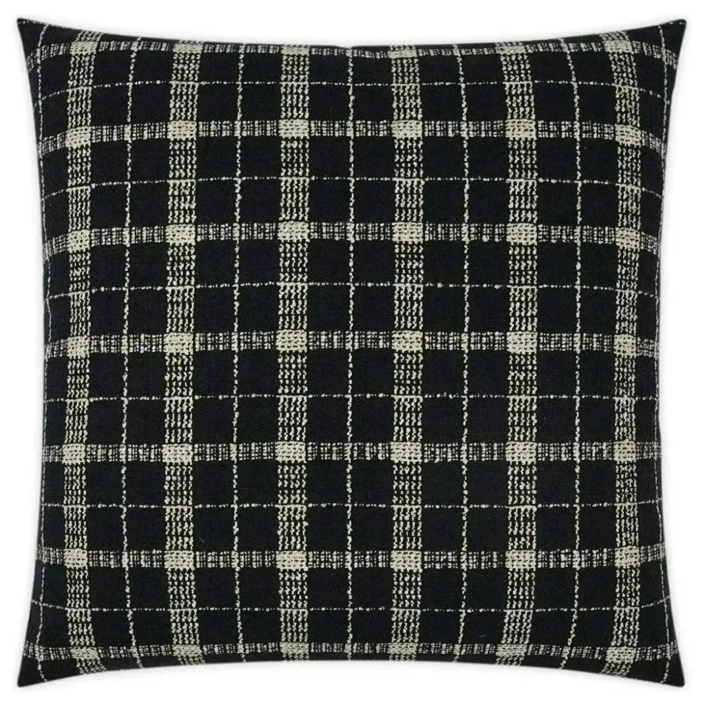 Bond Onyx Plaid Check Black Large Throw Pillow Insert