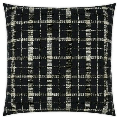 Bond Onyx Plaid Check Black Large Throw Pillow Insert