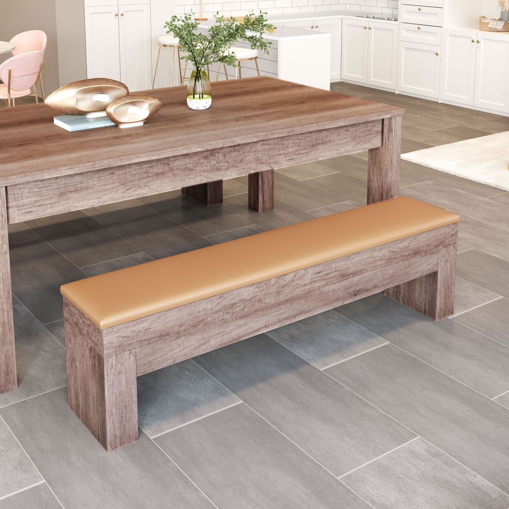 Bonker Faux Leather Storage Dining Bench 2PC