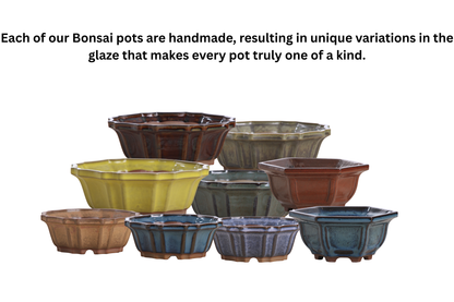 Willow Bonsai Ceramics Flower Design Bonsai Pot 4.5 Inch – Elegant Ceramic Bonsai & Succulent Planter, High‑Fired Frost‑Proof Stoneware with Drainage & Wiring Holes, Handmade in USA (Seaweed 2023)