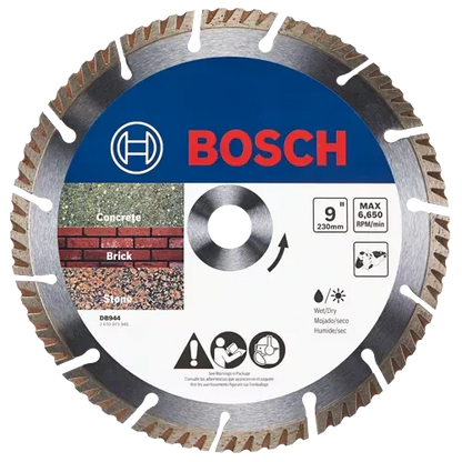 Bosch DB944 9" Premium Turbo Segmented Rim Diamond Abrasive Blades