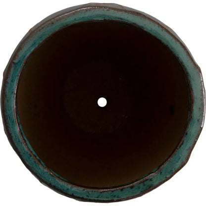 Breeze Round Teal Ceramic Planter