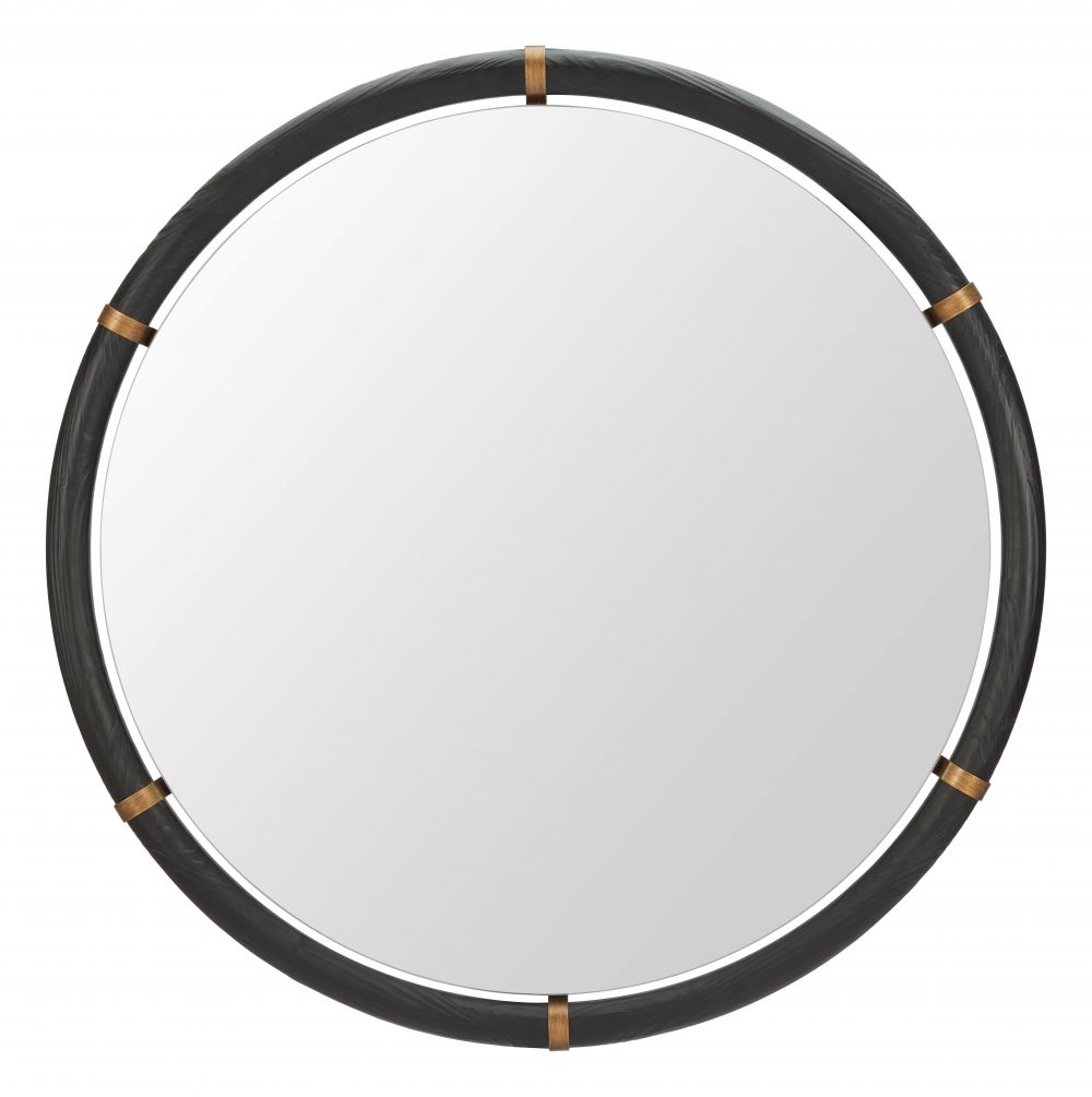 Brile Black Wood Frame Wall Mirror