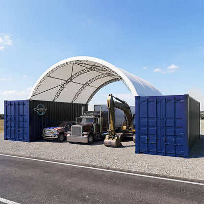 Reinforced 20'x20' Double Truss Container Shelter