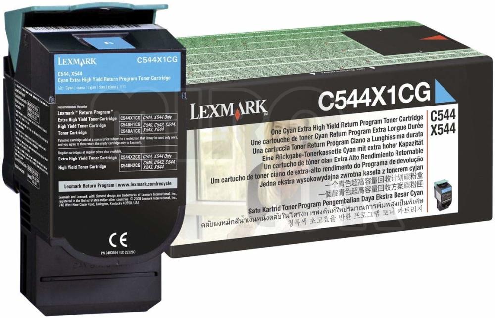 New, Pre-Owned - Lexmark C544X1CG Extra High Yield Cyan Toner Cartridge