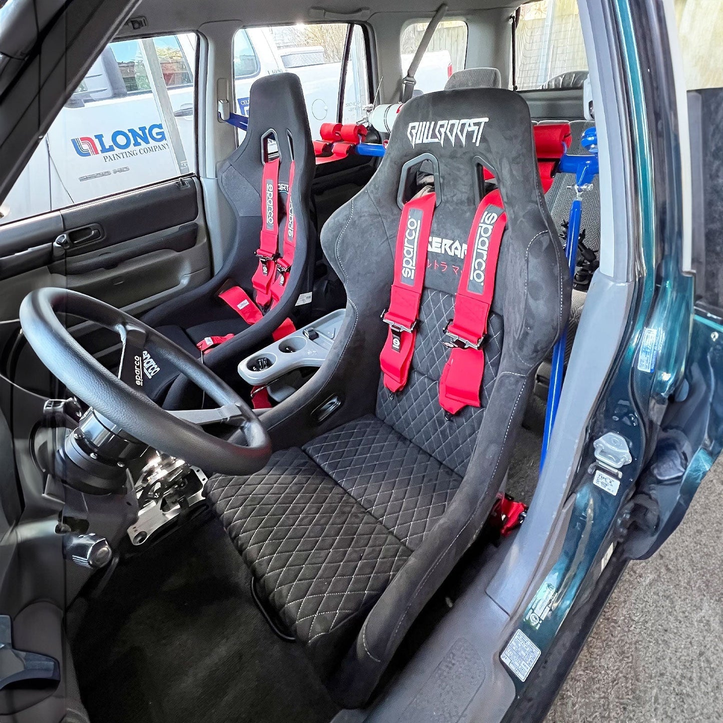 Blue Bull Boost Adjustable Racing Lowered Ultra Max Bucket Seat with Slider Rails