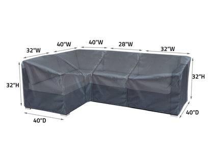 Modular Cover Right End - 32"Wx40"Dx32"H - Mercury