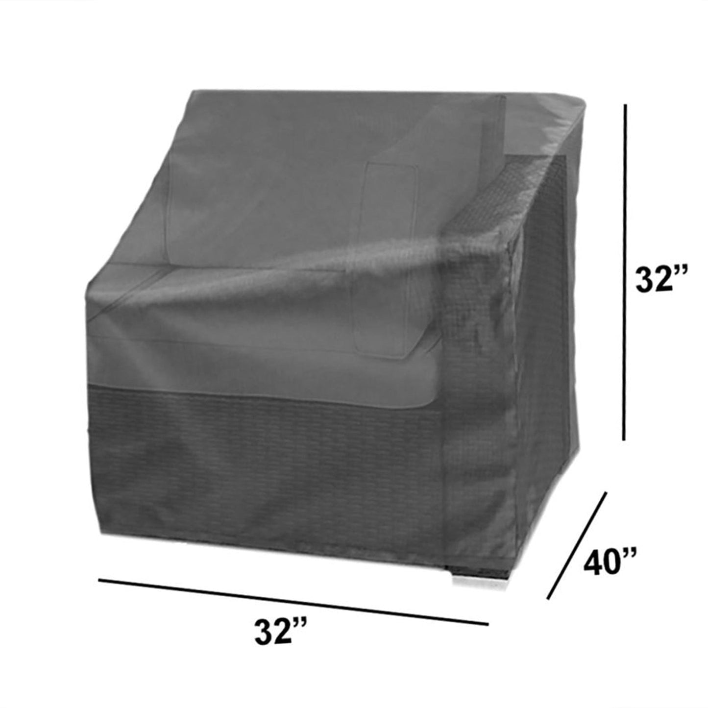 Modular Cover Right End - 32"Wx40"Dx32"H - Mercury