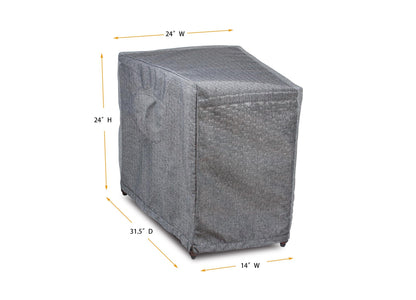 Premium Heavy-Duty Circular Accent Table Cover, Platinum Series, 14"(F)/24"(B)W x  31.5"D x 24.5H