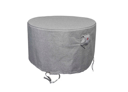 Premium Heavy-Duty Round Fire Table Cover - 3-Layer Water & UV-Resistant, Platinum Series, 53"Dia x 25"H for Outdoor Patio Furniture