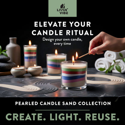 Pearled Candle Sand 10.5 oz Decorative Wax Sand Candle