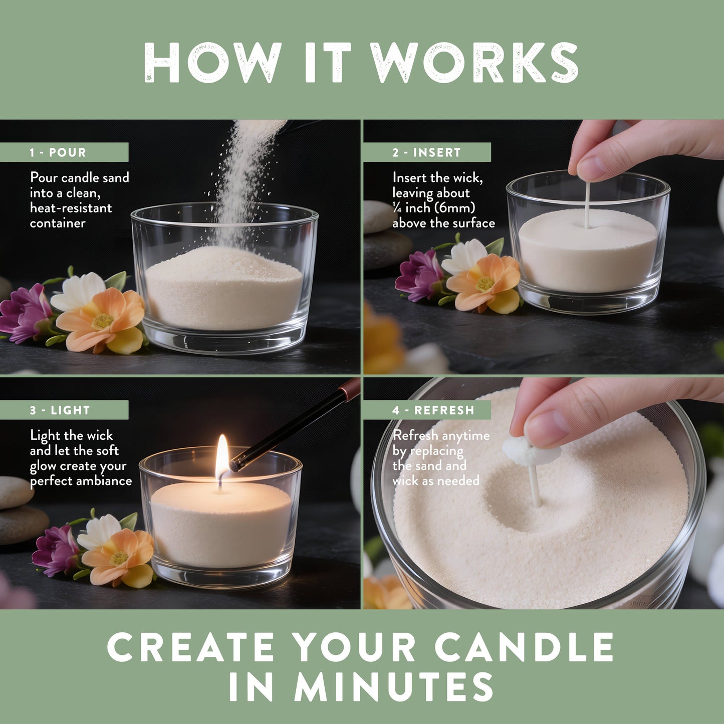 Pearled Candle Sand 10.5 oz Decorative Wax Sand Candle