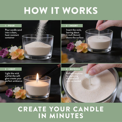 Pearled Candle Sand 10.5 oz Decorative Wax Sand Candle