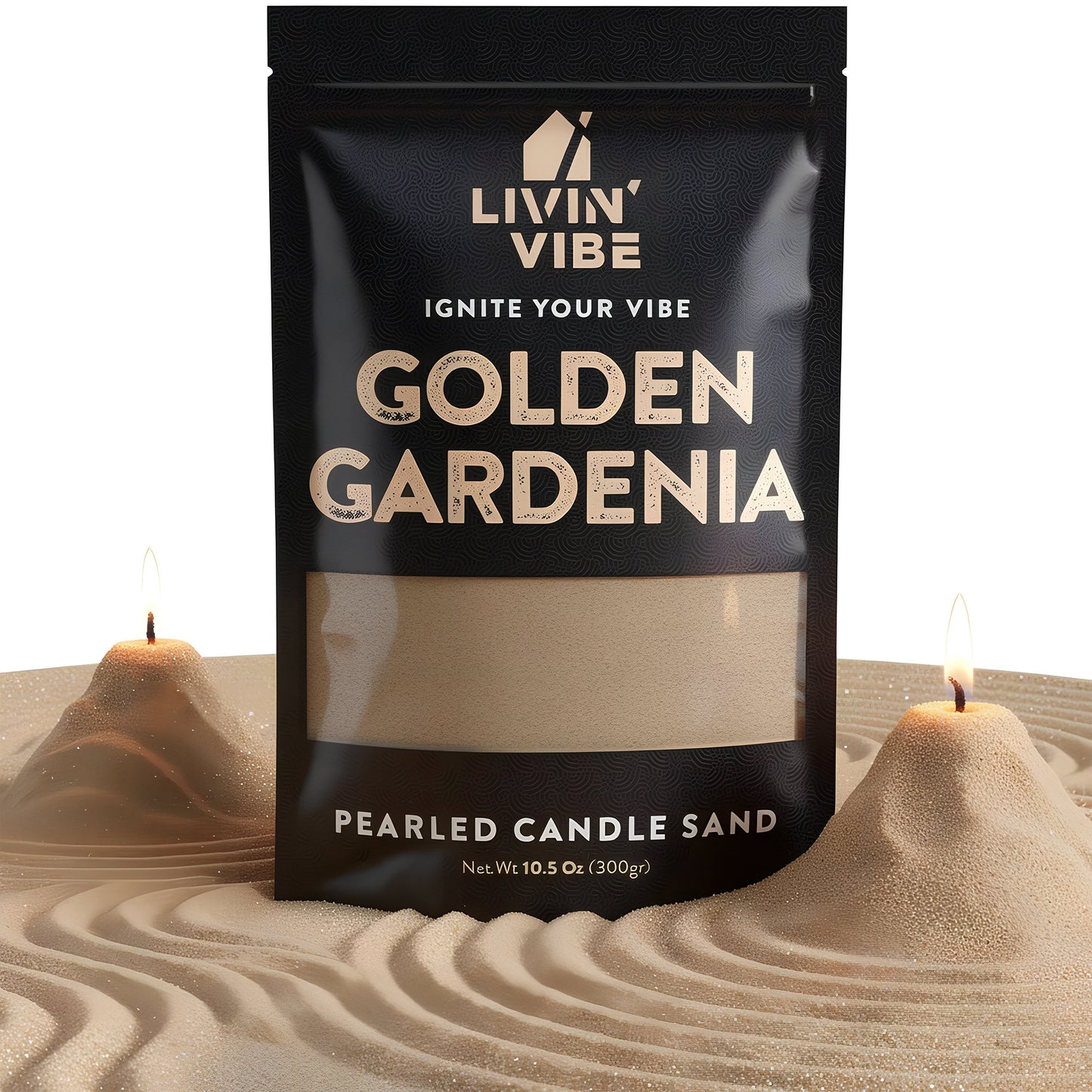 Pearled Candle Sand 10.5 oz Decorative Wax Sand Candle