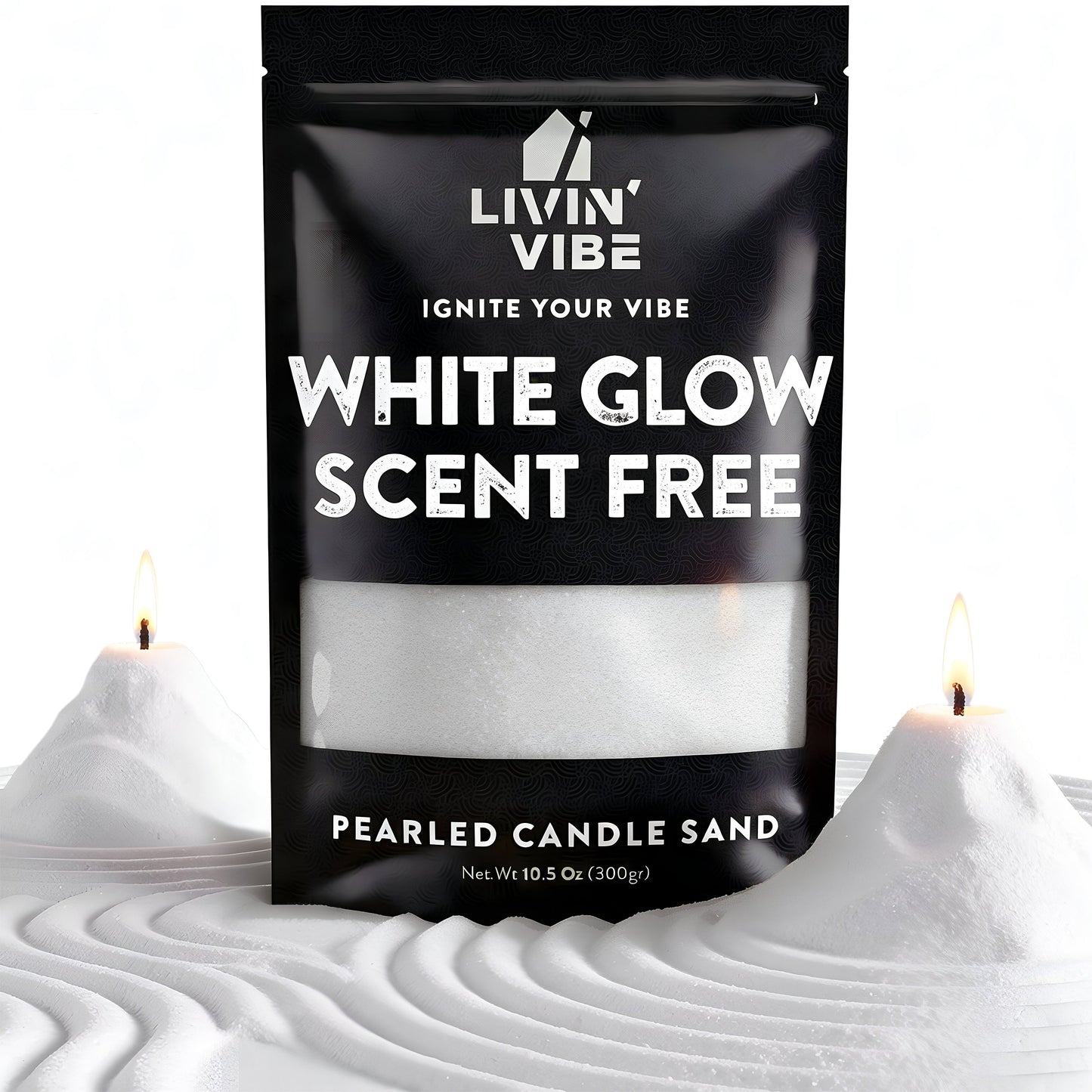 Pearled Candle Sand 10.5 oz Decorative Wax Sand Candle