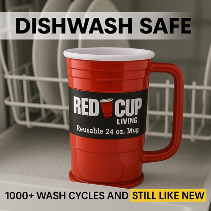 24oz Reusable Plastic Beer Mugs | Durable & Unbreakable, BPA Free | Perfect for Parties, Camping & Outdoors