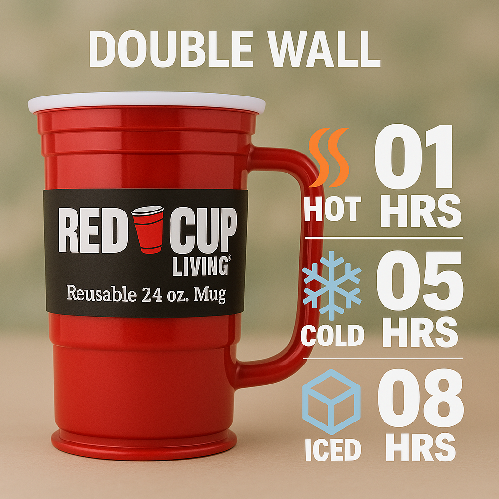 24oz Reusable Plastic Beer Mugs | Durable & Unbreakable, BPA Free | Perfect for Parties, Camping & Outdoors