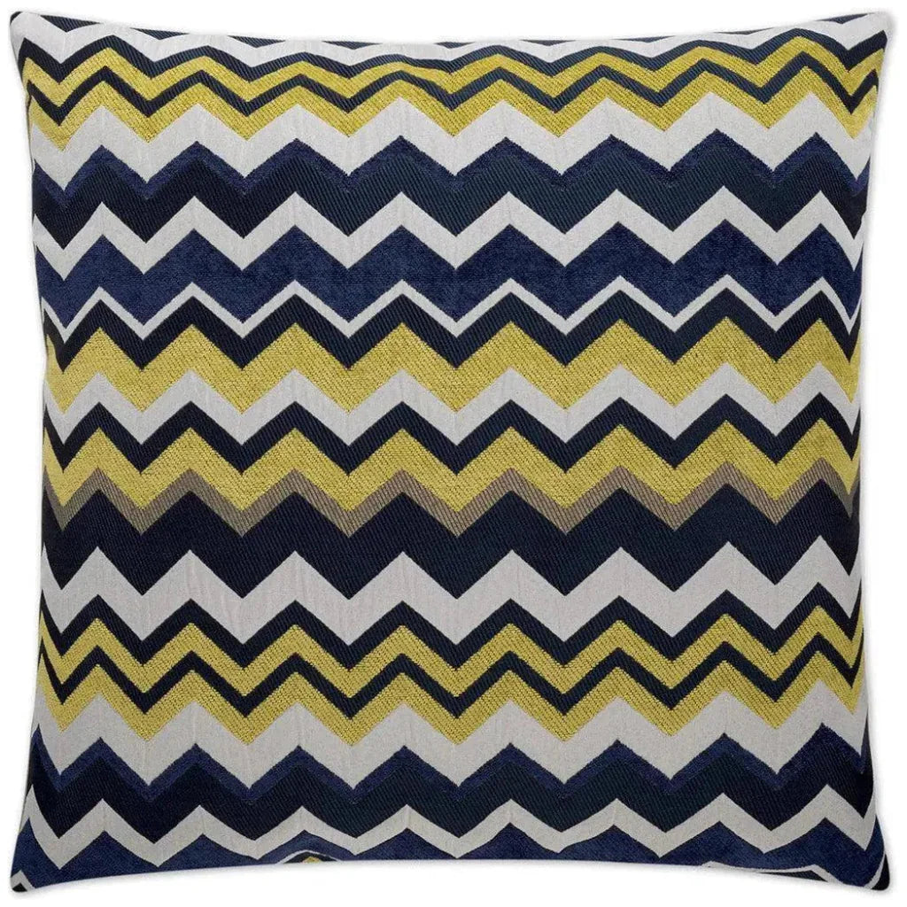 Chevron Navy Blue Throw Pillow With Insert