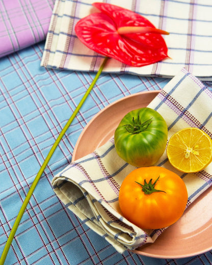 Chiapas Plaid Light Blue Table Runner