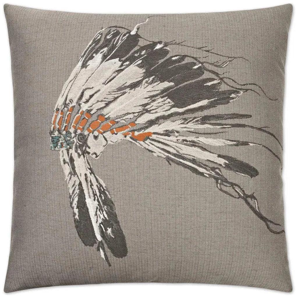Chief Smoke Grey Throw Pillow With Insert