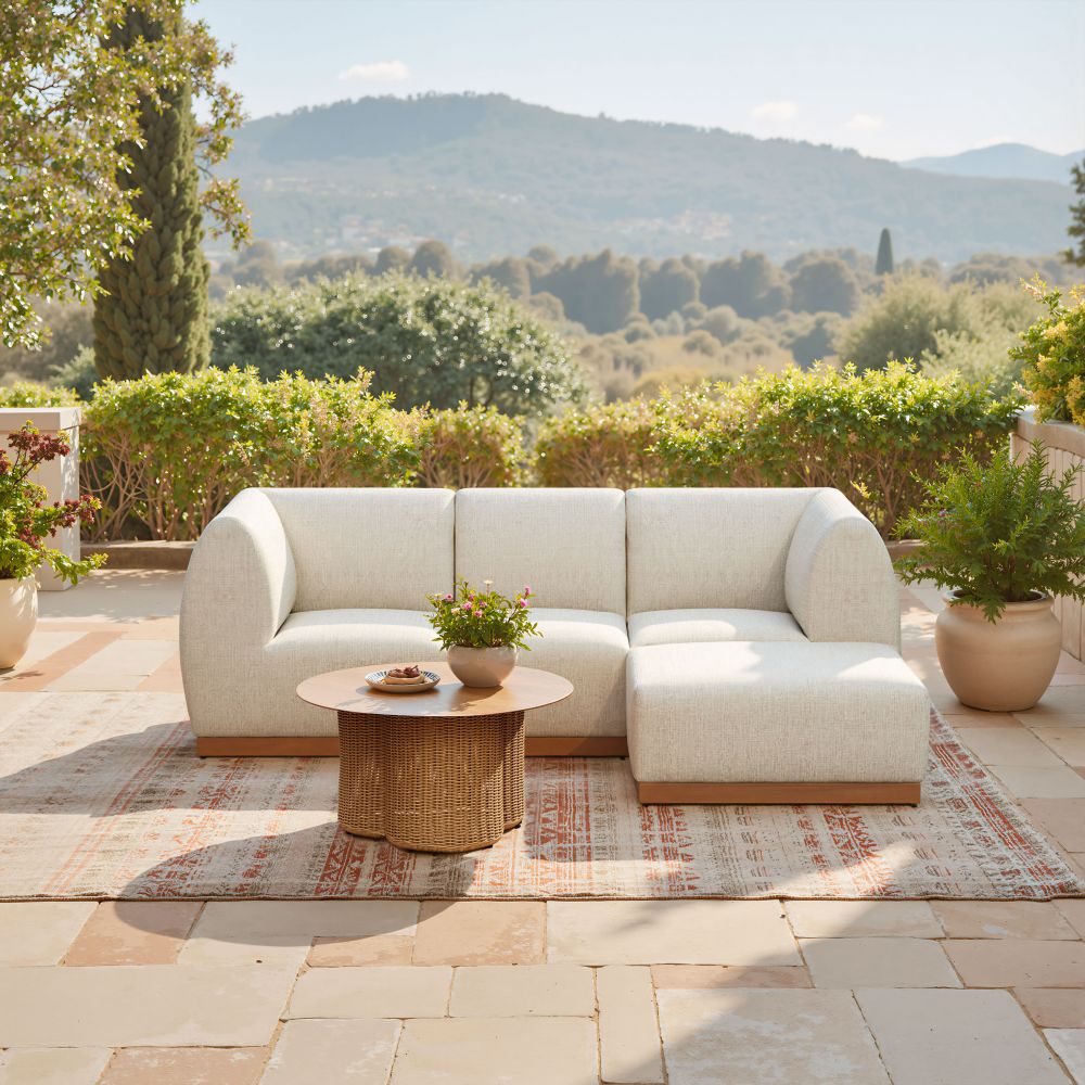 Christy Fabric Outdoor Corner Chair