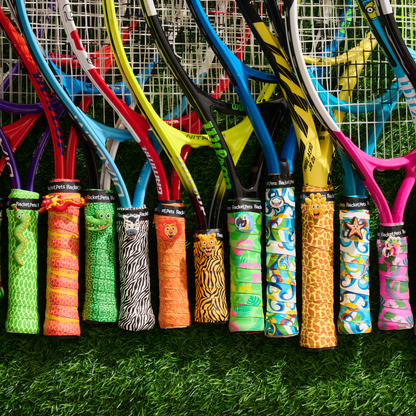 Value Pack - A Red Dragon Racket Pet Tennis Dampener and Overgrip Tape with a (Pack of 2) Replacement Overgrip Tape