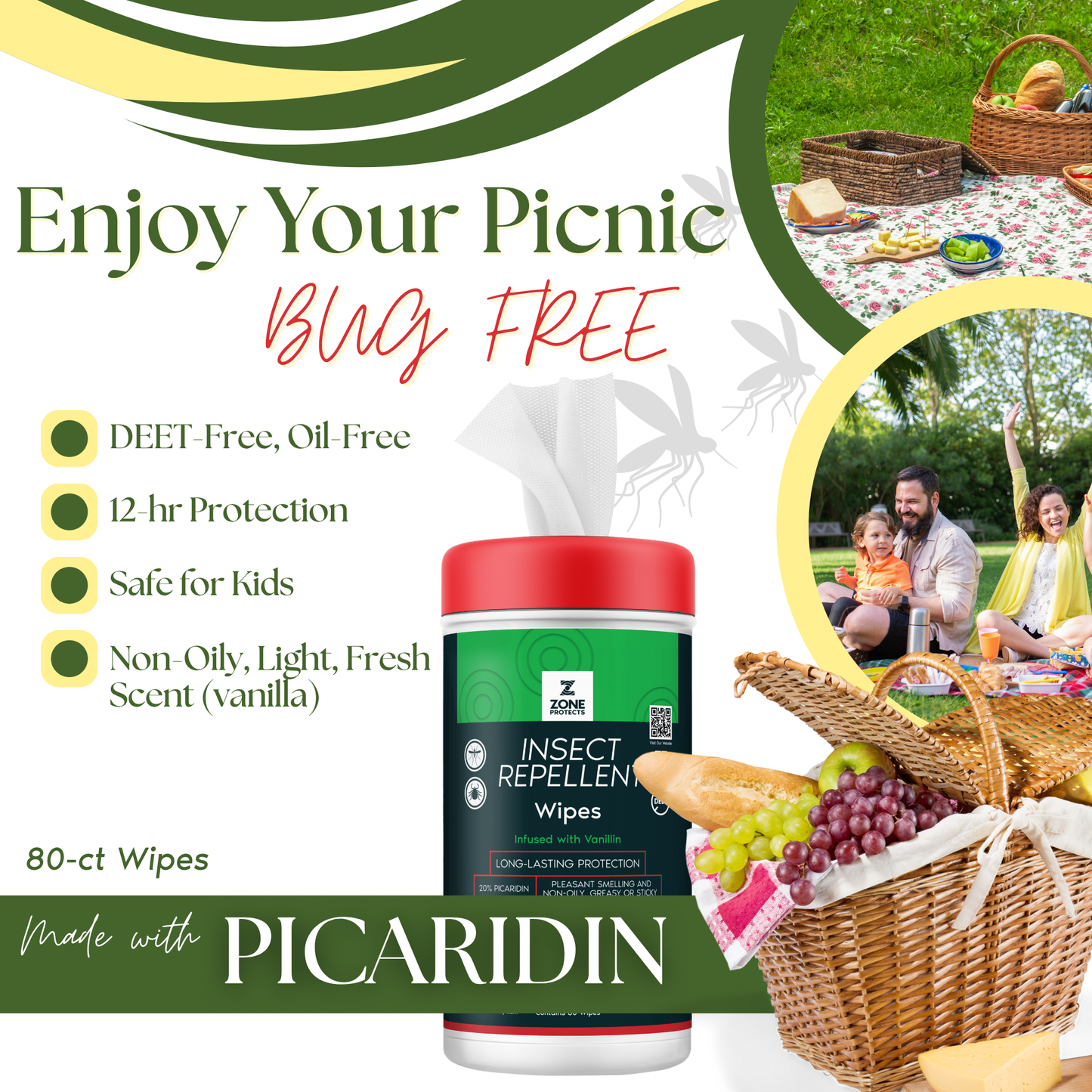Scented Insect Repellent Wipes