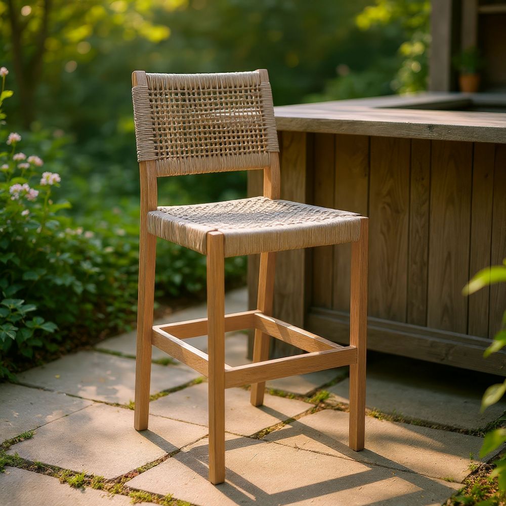 Corde Olefin Fabric Outdoor Barstool