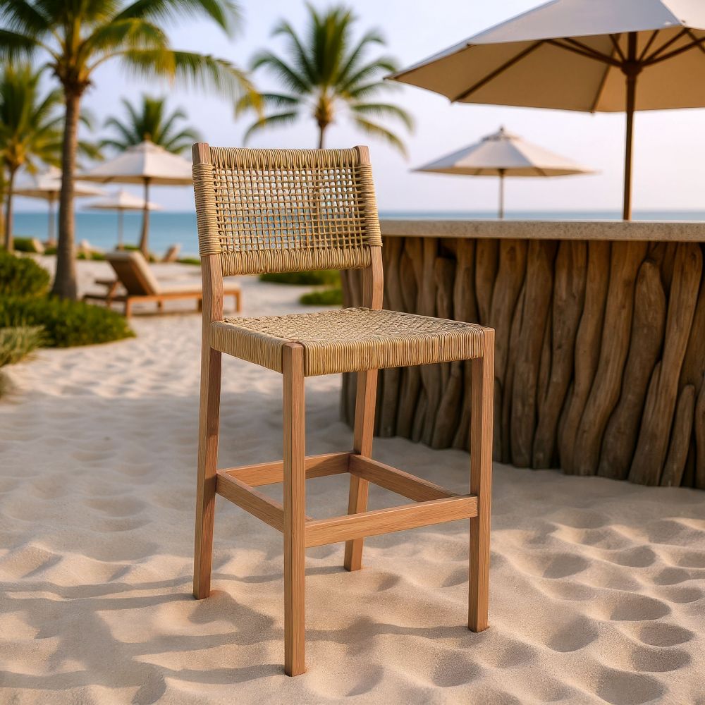 Corde Olefin Fabric Outdoor Barstool