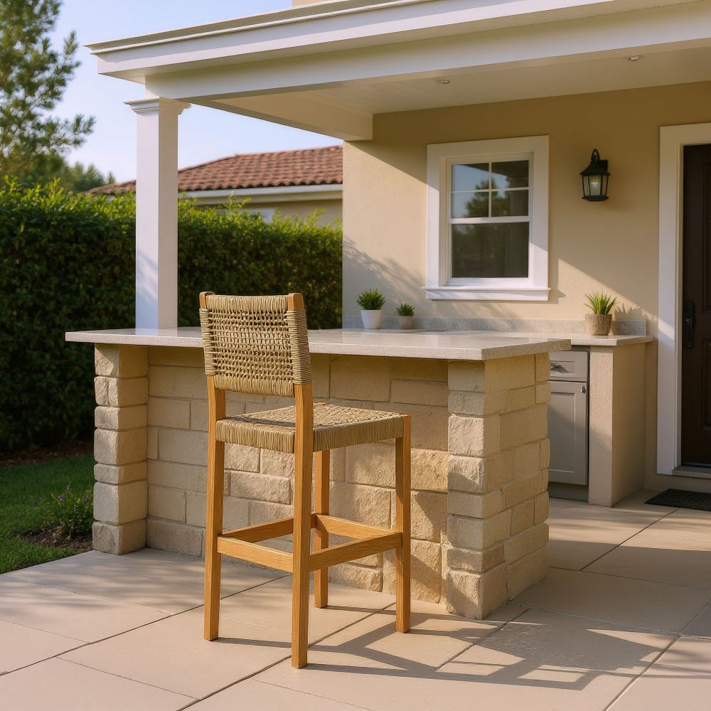 Corde Olefin Fabric Outdoor Barstool