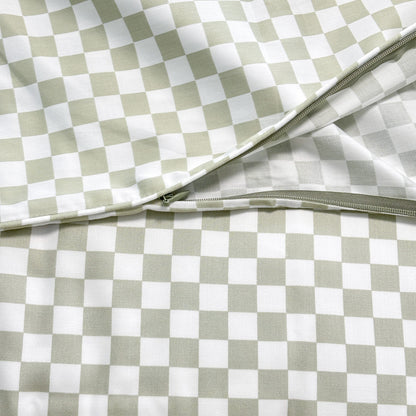 SHNUGGLE Bedding Set Sage Checker