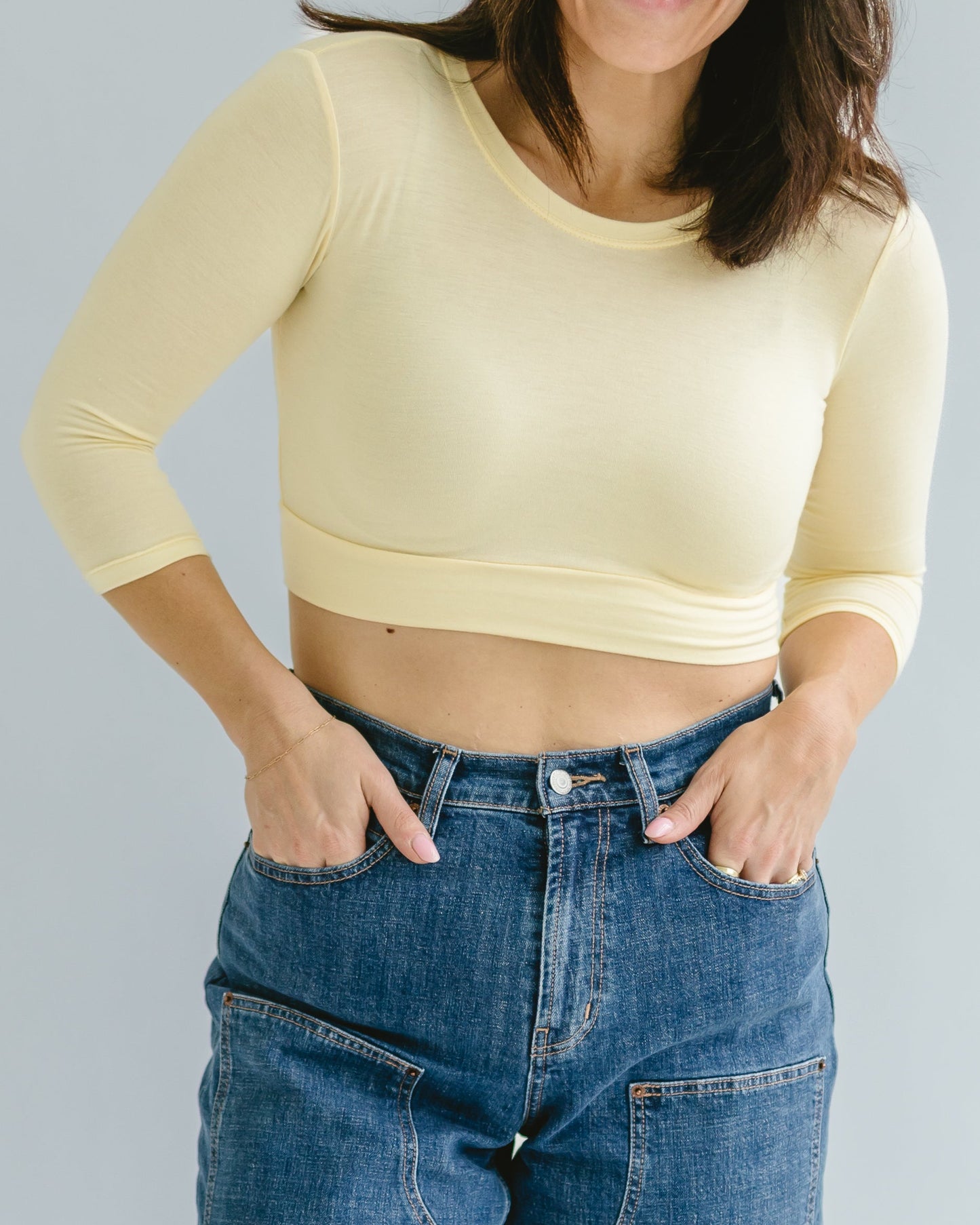 Crew Neck 3/4 Sleeve Halftee