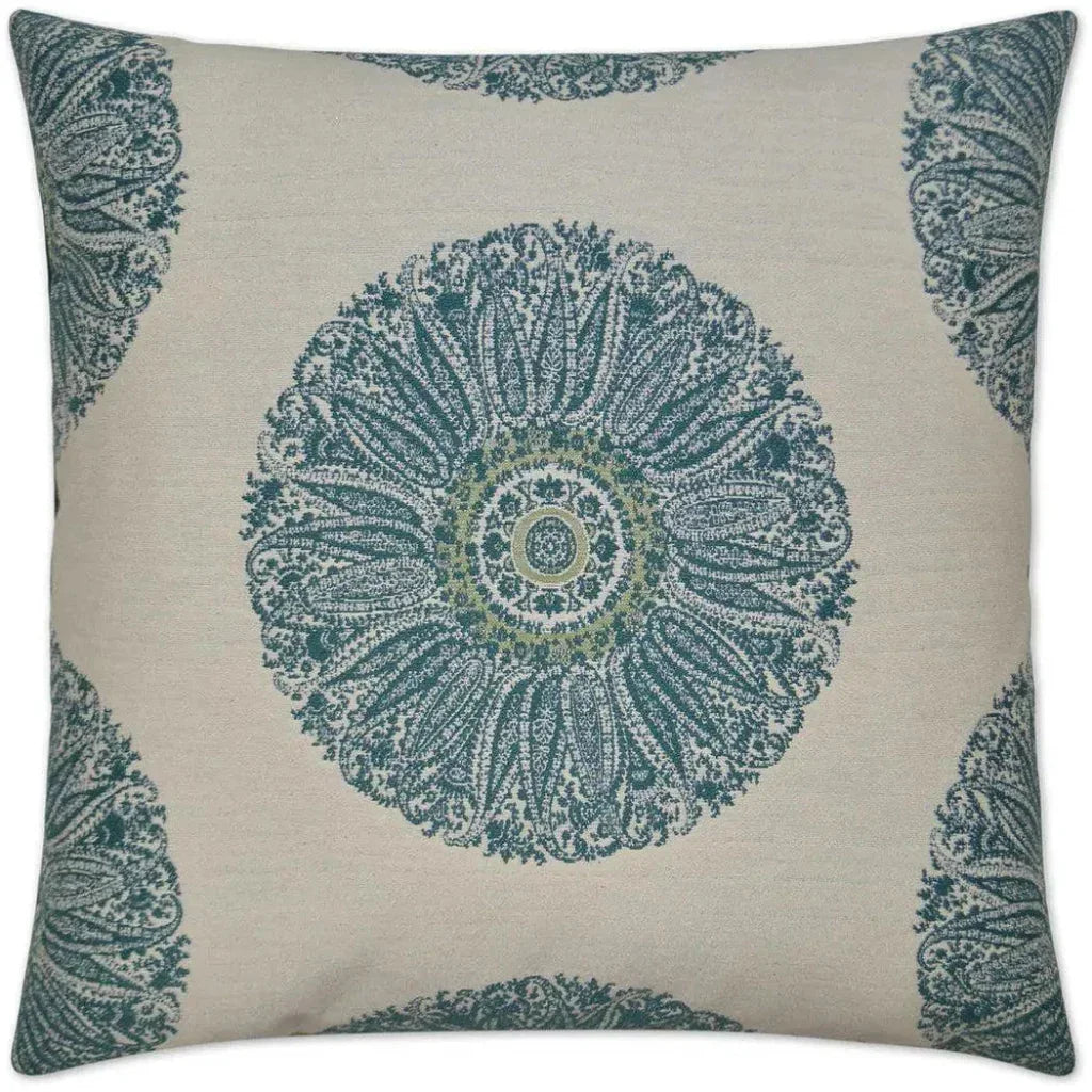 Crillon Aqua Blue Throw Pillow With Insert