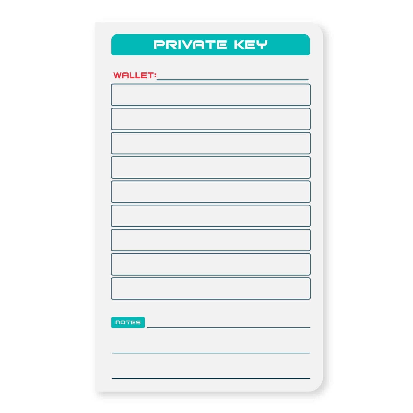 Stonebook® Crypto Seed Phrase Notebook
