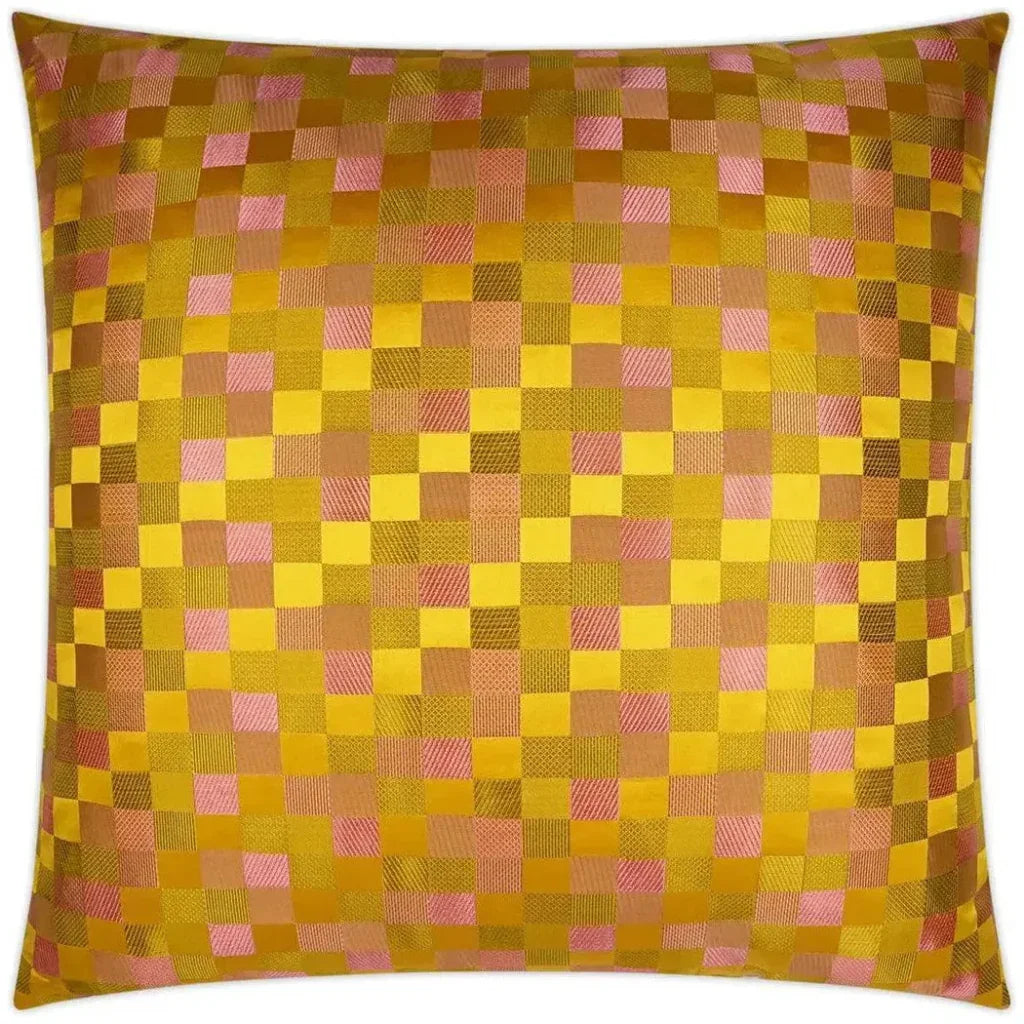 Cubit Gold Plaid Check Gold Large Throw Pillow Insert
