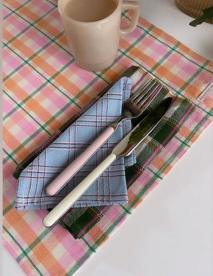 San Andres Gingham Forest & White Napkins