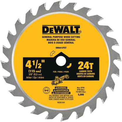 DEWALT DWA412TCT 4-1/2 in Circular Saw Blade