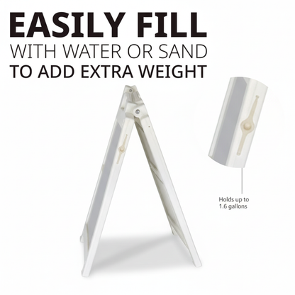 A Frame Sign Deluxe 24"x36" Plastic BICGS-2401-W White
