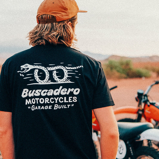 'Snake on Wheels' Black Lightweight Soft Tee