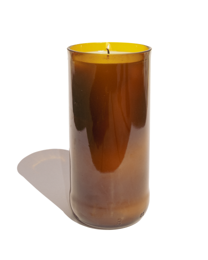 Midnight Fig Reclaimed Amber Bottle Candle