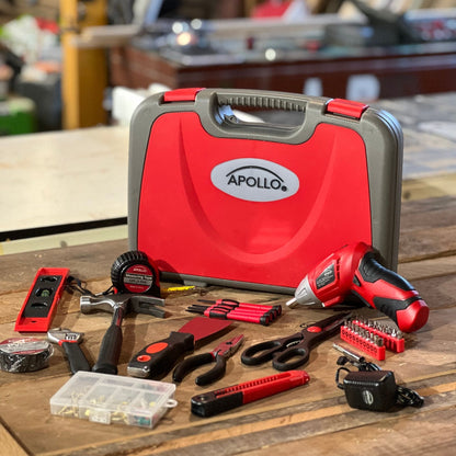 135 Piece Household Tool Set with Pivoting Dual-Angle 3.6 Volt Lithium-Ion Cordless Screwdriver - DT0773