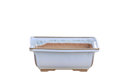 Willow Bonsai Ceramics Square Bonsai Pot 6 Inch – Low‑Profile Square Ceramic Bonsai & Succulent Planter with Accentuated Rim, High‑Fired Frost‑Proof Stoneware, Handmade in USA (Glacier)