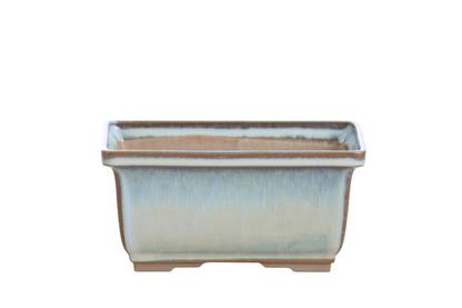 Willow Bonsai Ceramics Rectangle Deep Bonsai Pot 6 Inch – Higher‑Profile Rectangular Ceramic Bonsai & Succulent Planter with Accentuated Rim, High‑Fired Frost‑Proof Stoneware, Handmade in USA (Glacier)