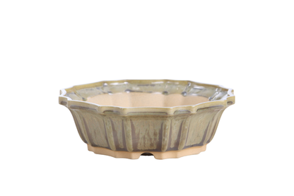 Willow Bonsai Ceramics Flower Design Bonsai Pot 8 Inch – Elegant Ceramic Bonsai & Succulent Planter, High‑Fired Frost‑Proof Stoneware with Drainage & Wiring Holes, Handmade in USA (Copenhagen)