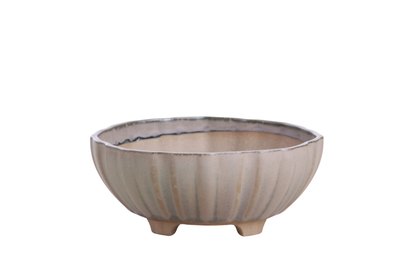 Willow Bonsai Ceramics Lily Bonsai Pot 6 Inch – Sculpted Rounded Ceramic Bonsai & Succulent Planter with Wavy Profile, High‑Fired Frost‑Proof Stoneware, Handmade in USA (Ocean)