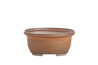Willow Bonsai Ceramics Fat Bonsai Pot 5.5 Inch – Bold Oval Ceramic Bonsai & Succulent Planter with Accentuated Rim, High‑Fired Frost‑Proof Stoneware, Handmade in USA (Deep Stone)
