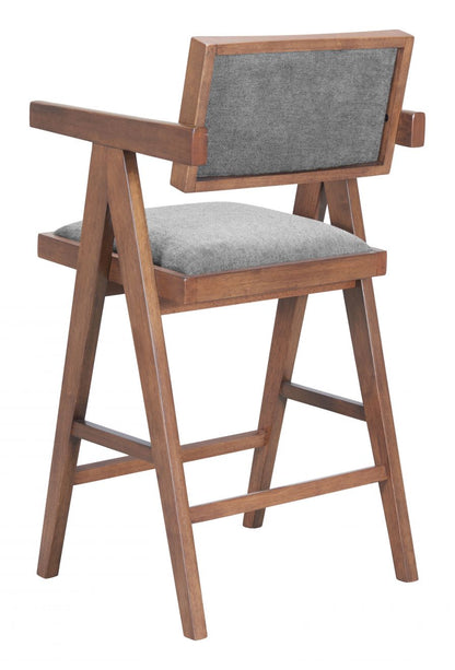 Delhi Grey Fabric Counter Stool 2PC