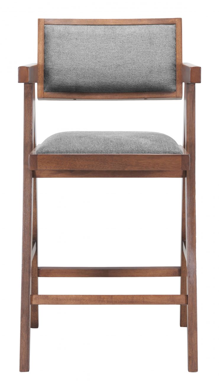 Delhi Grey Fabric Counter Stool 2PC